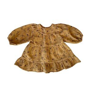 9-12M Zara Long Sleeve Ochre Floral Dress